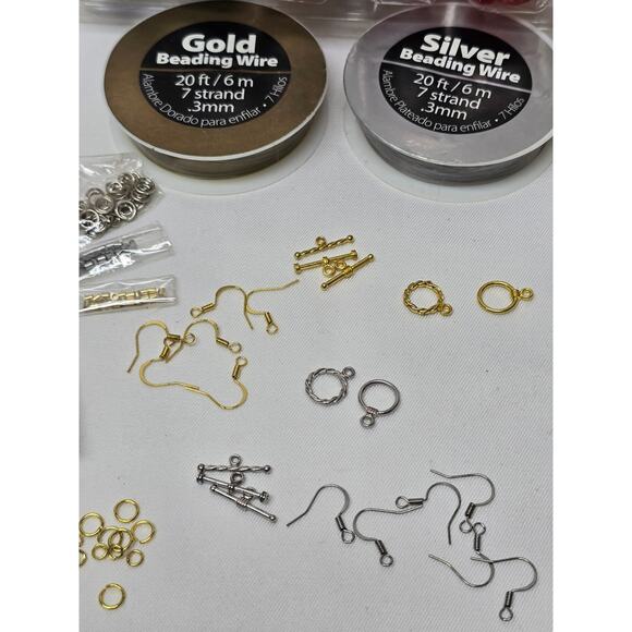 Jewelry Making Gift Set | Multi Color Beads Chain Ear Wire Bracelet & Necklace - Picture 5 of 8